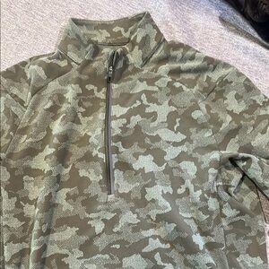 Green Camouflage Quarter-Zip Pullover